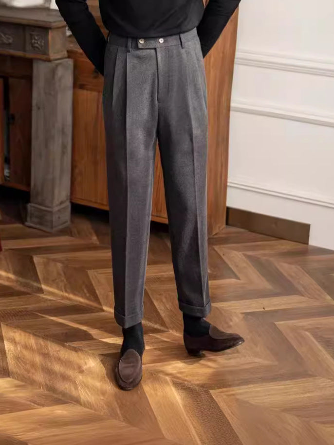 Men's Straight Fit Casual Trousers