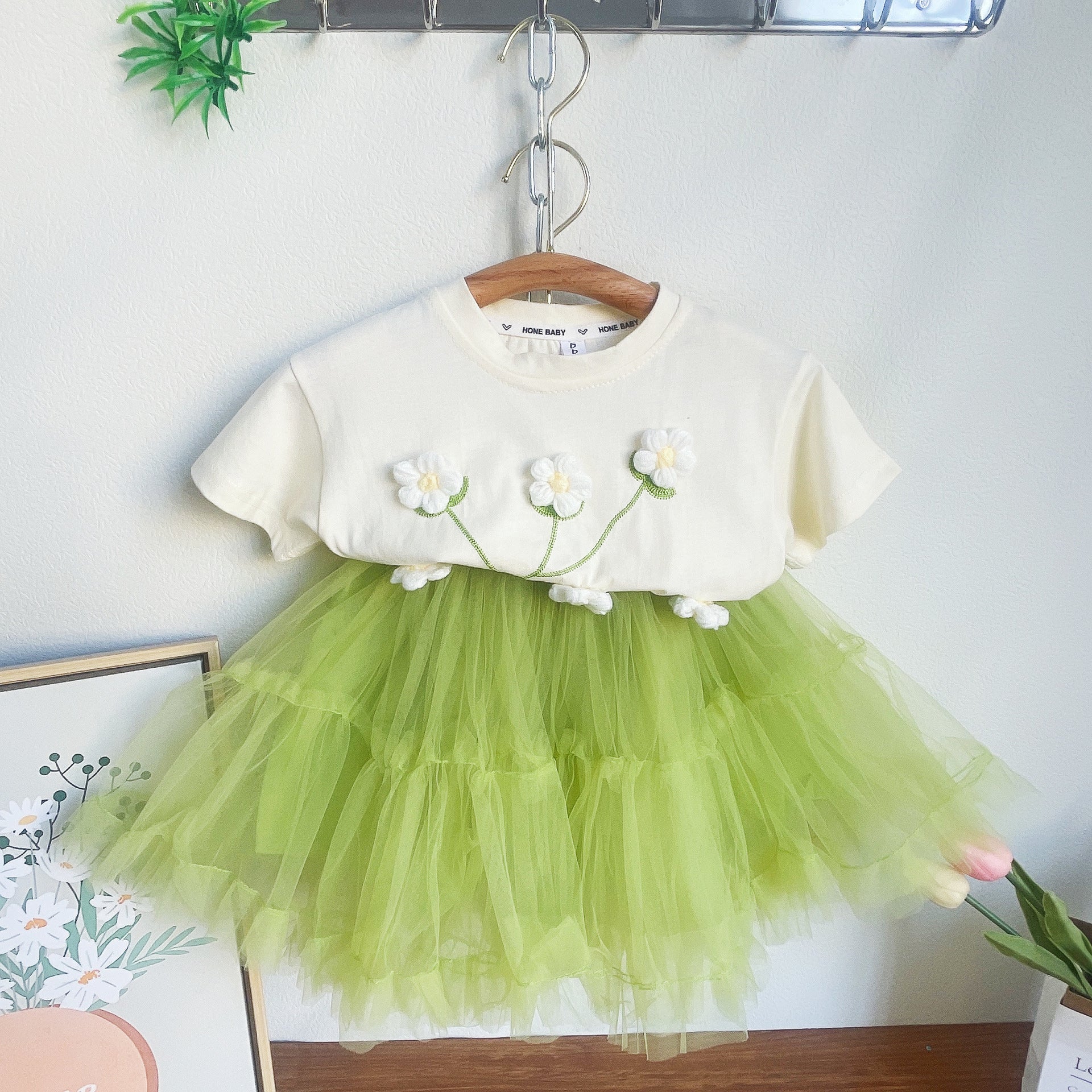 Rabbit Mesh Skirt Two-Piece Set