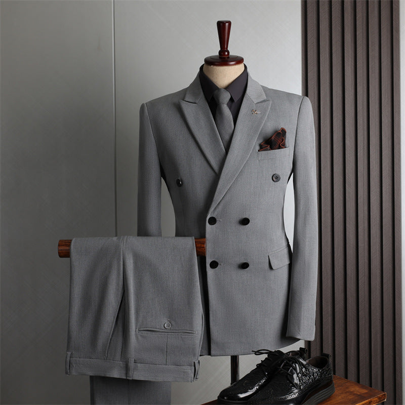 Slim Fit Double-Breasted Men's Suit