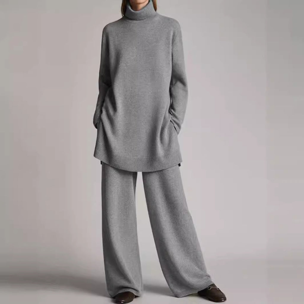 High-Neck Loose Casual Two-Piece Set