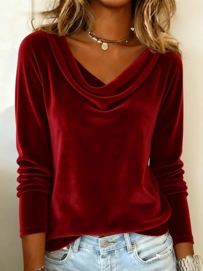 Women's Velvet Swing Neck T-Shirt