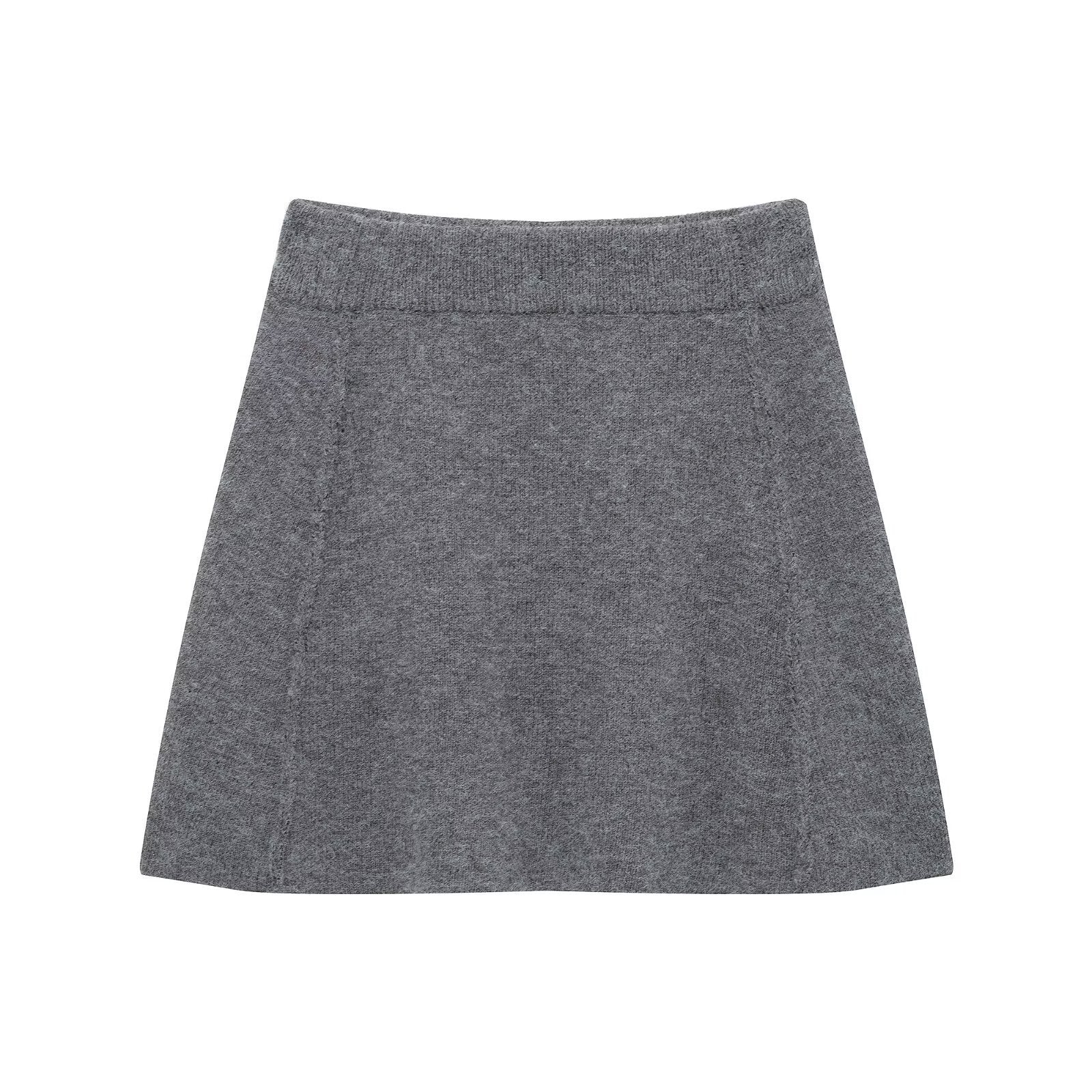 Women's Long sleeve knitted sweater and mini skirt set