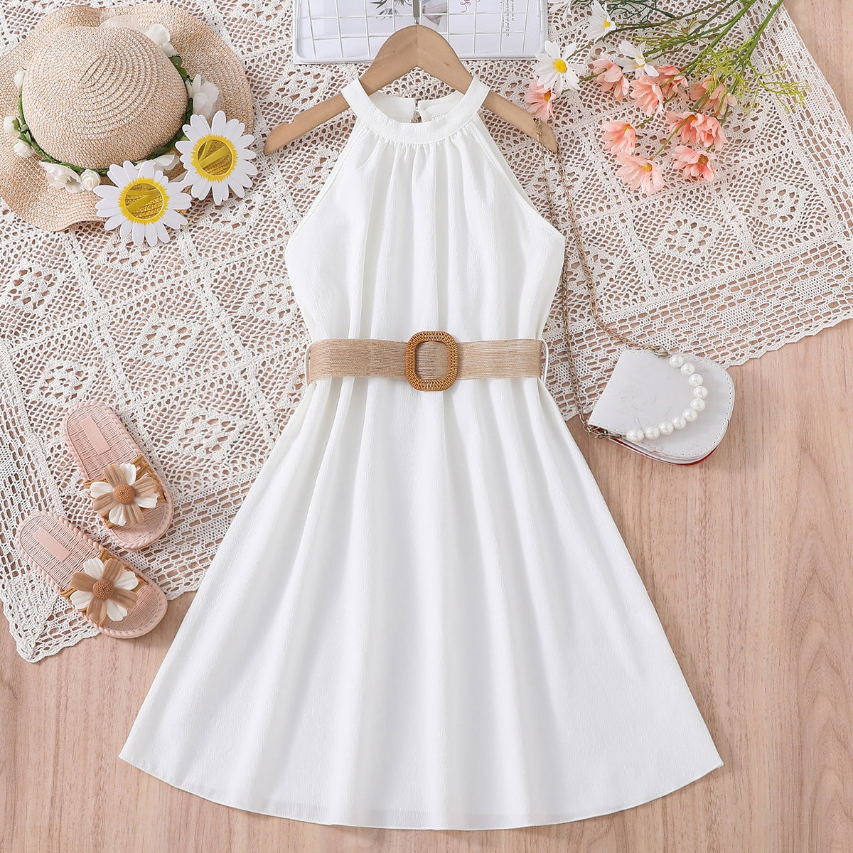 Girls' Sleeveless A-Line Dress