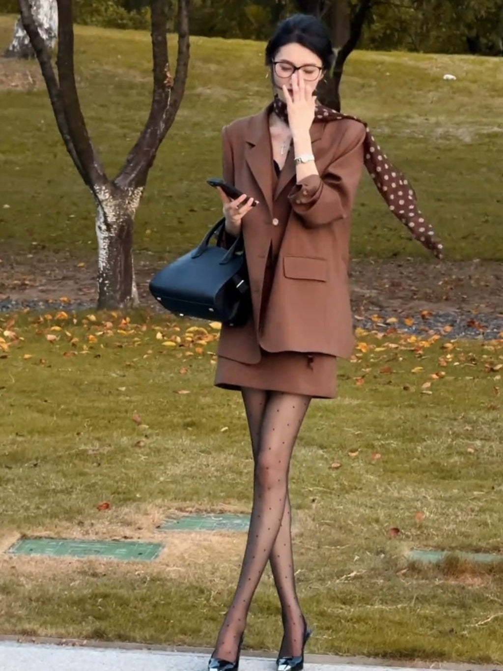 Retro Vest Skirt Suit - Three-Piece Suit Skirt Set