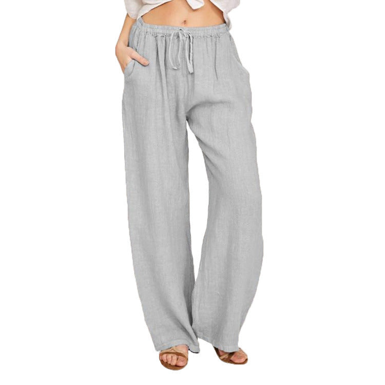 Men's Straight Leg Casual Pants with Drawstring Waist