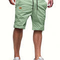 Men's leather label casual shorts