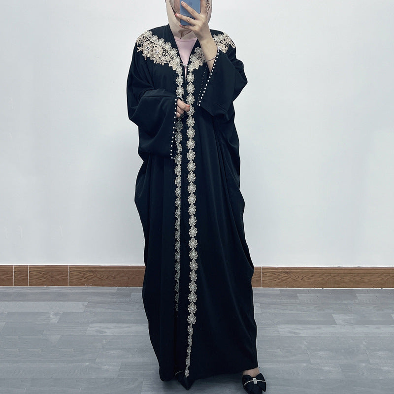 Patchwork lace cardigan robe