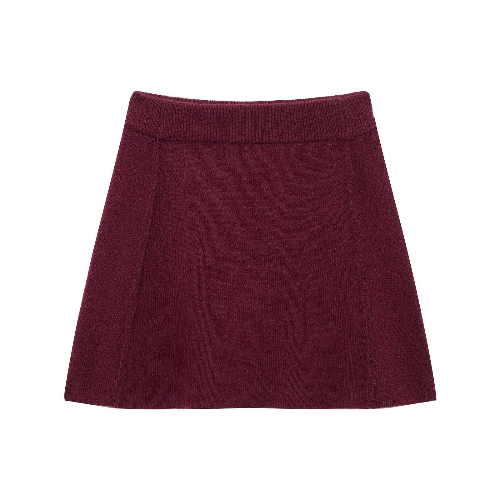 Women's Long sleeve knitted sweater and mini skirt set