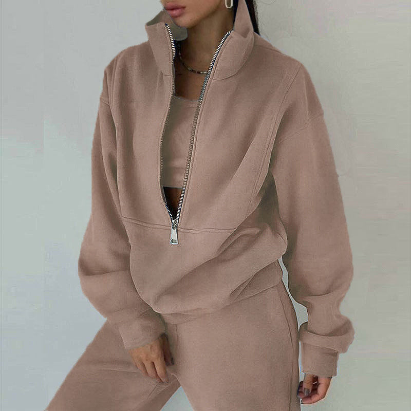 Casual Fashion Suit for Women - Two-Piece Set Sweatshirt and Trousers