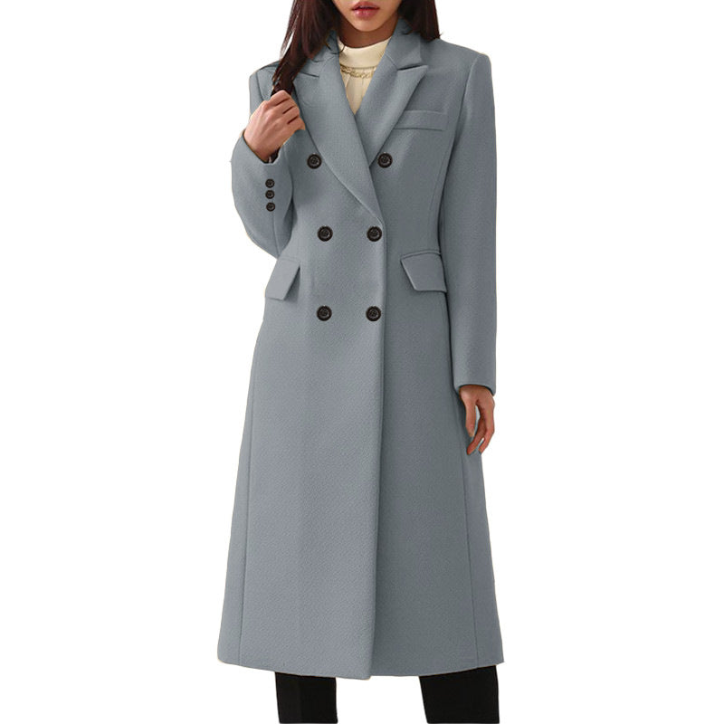 Long Women's Woolen Coat