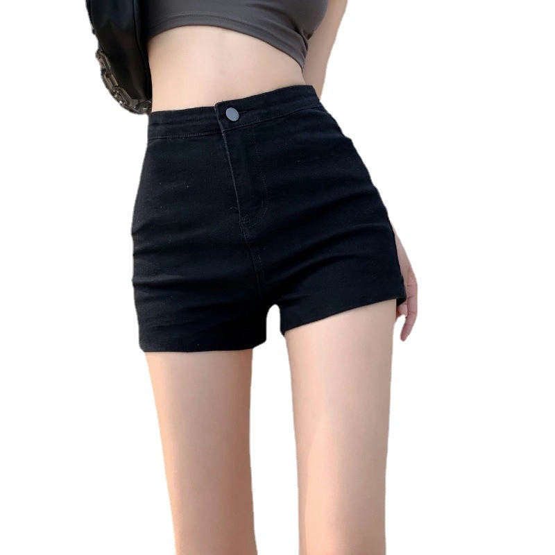 High-waisted skinny women's denim shorts