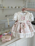 Girls' Summer Puff Sleeve Dress