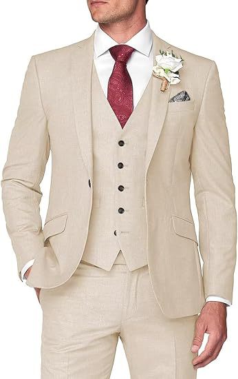 Men's Three-Piece Slim Fit Suit for Business and Wedding