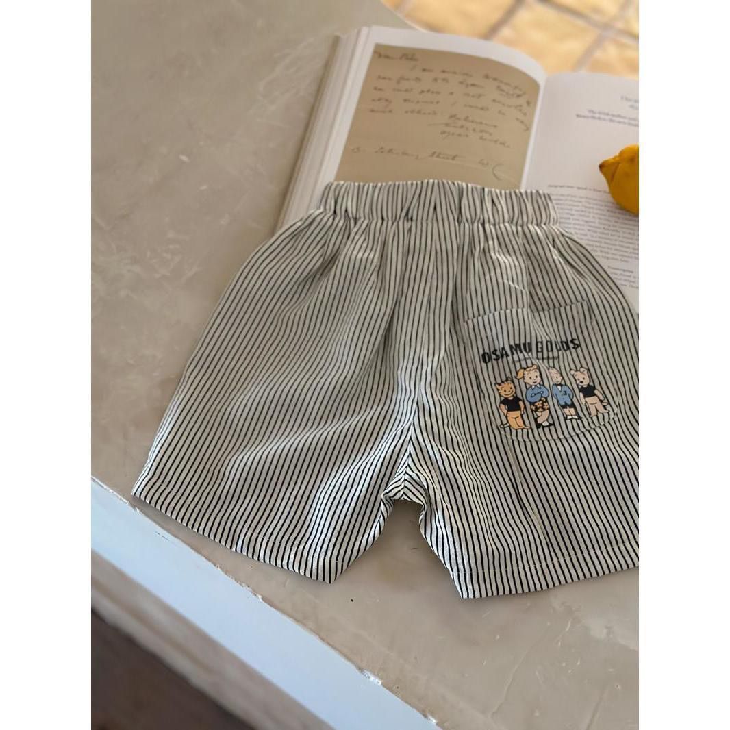 Children Cartoon Print Elastic Waist Shorts