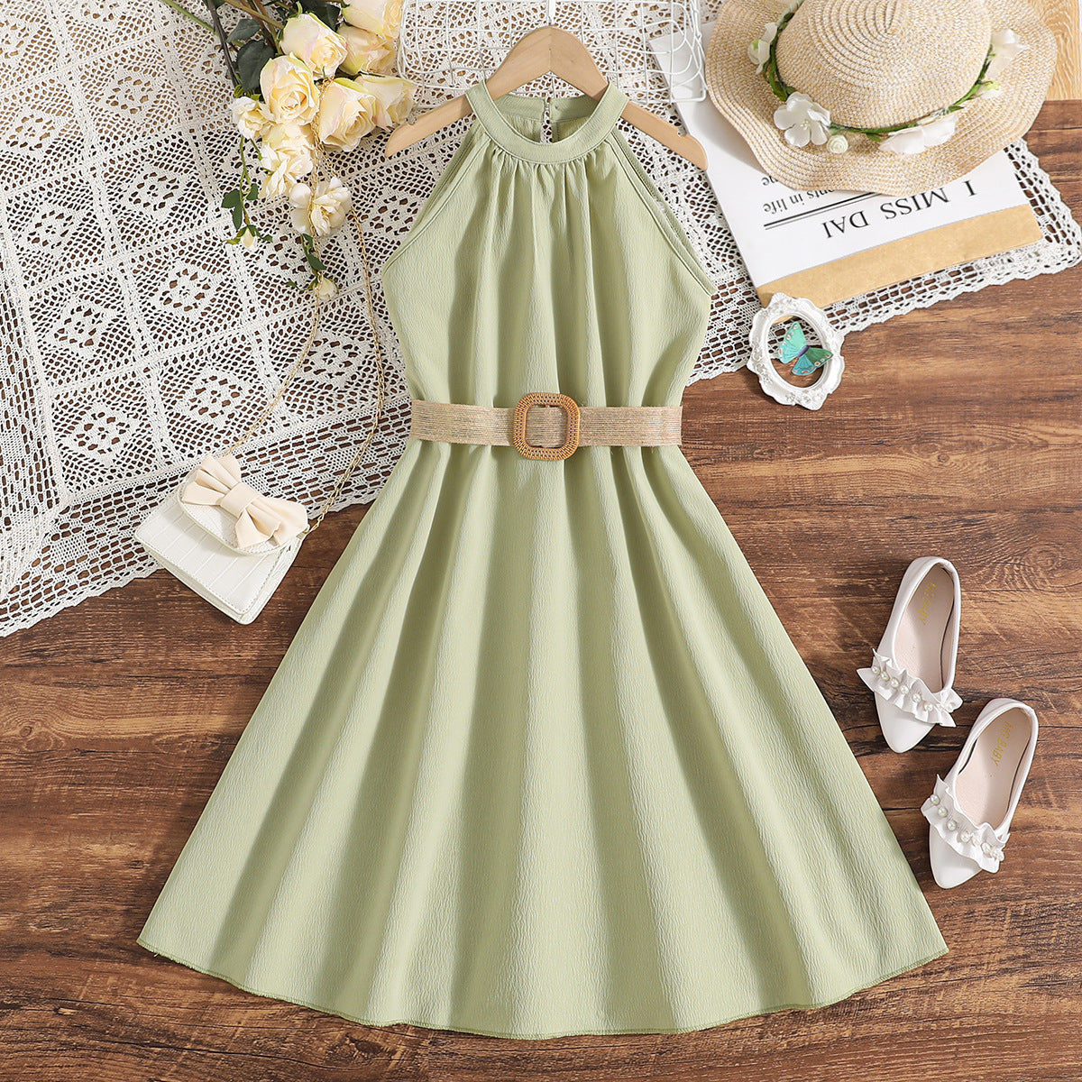 Girls' Sleeveless A-Line Dress