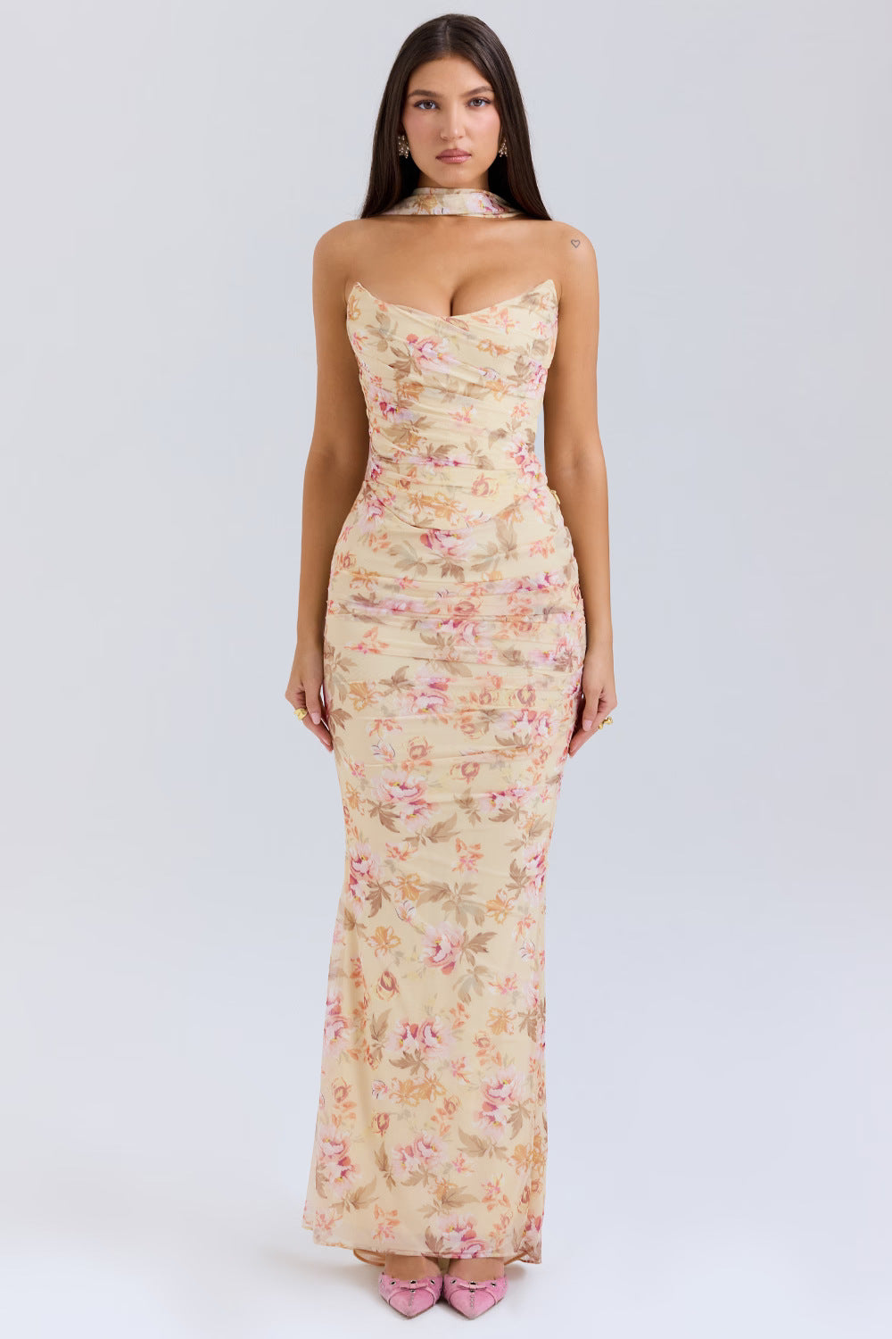 Women's Tube Top and Pencil Skirt Two-Piece Set