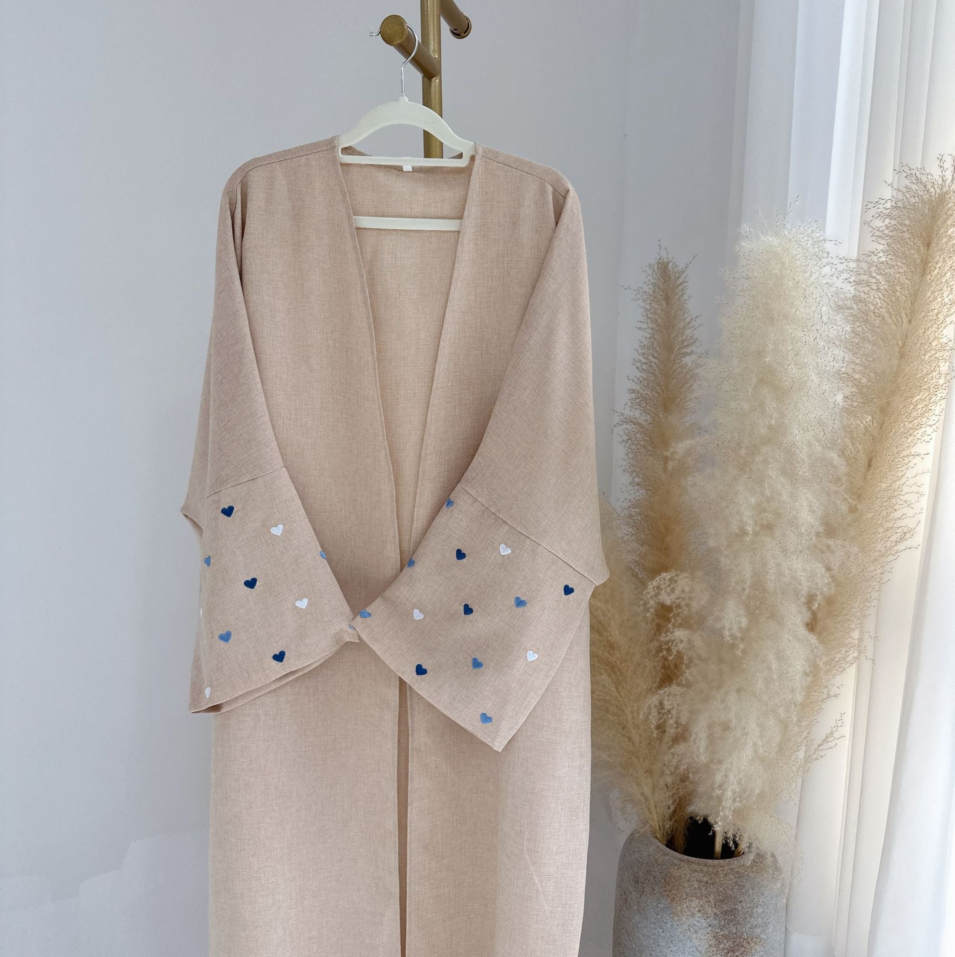 An elegant cardigan robe
