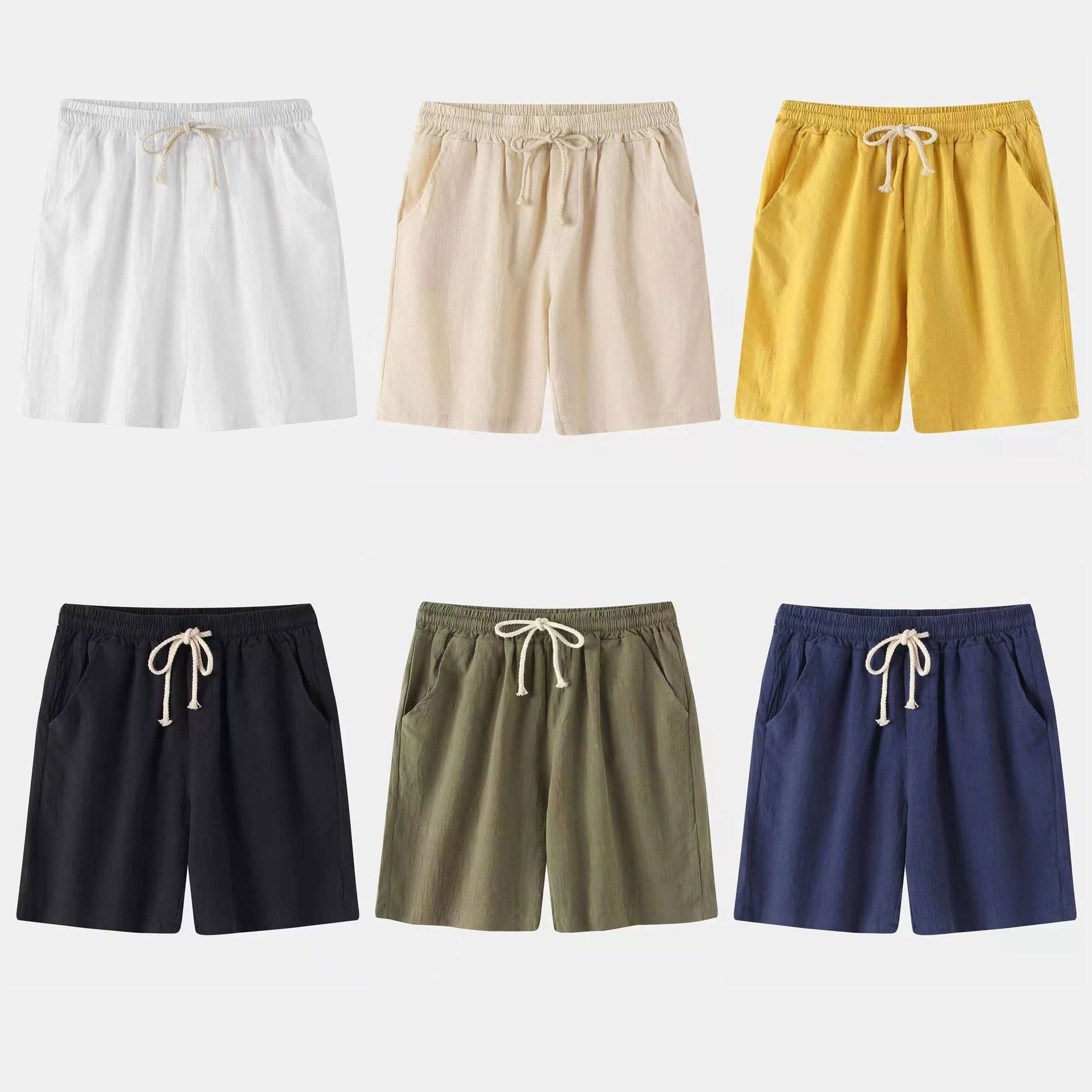 Men's Cotton-Linen Casual Shorts