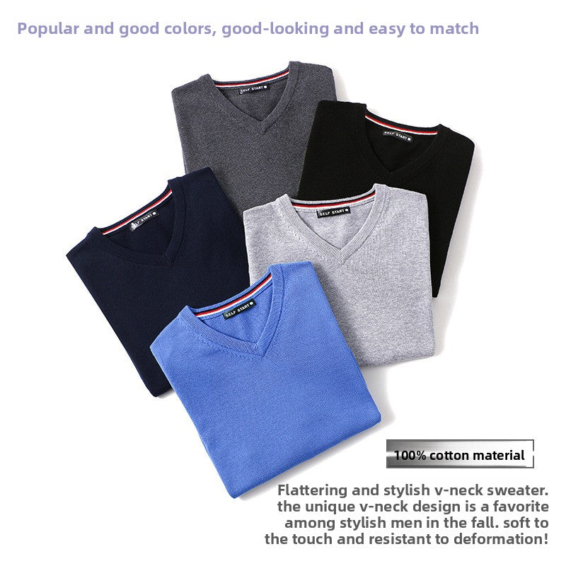 V-neck knitted sweater