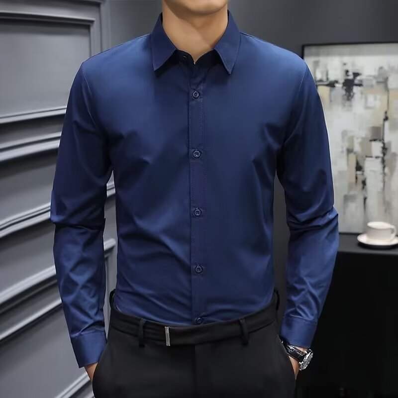 Men's long-sleeved formal dress shirt