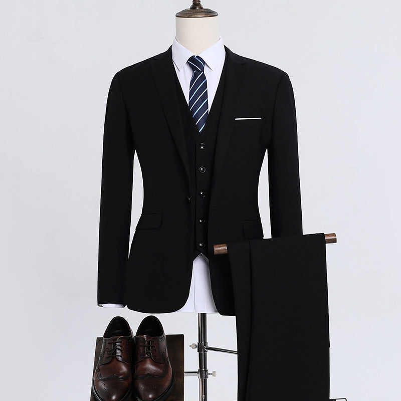 Men's Slim Fit Three-Piece Business Suit