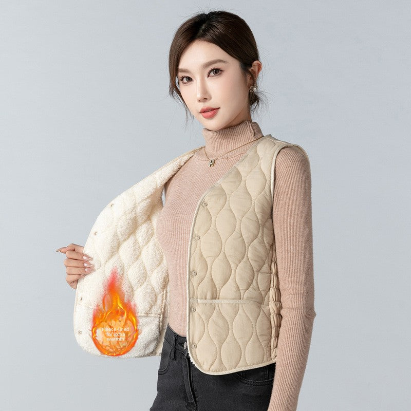 Women's Fleece-Lined Down Cotton Vest