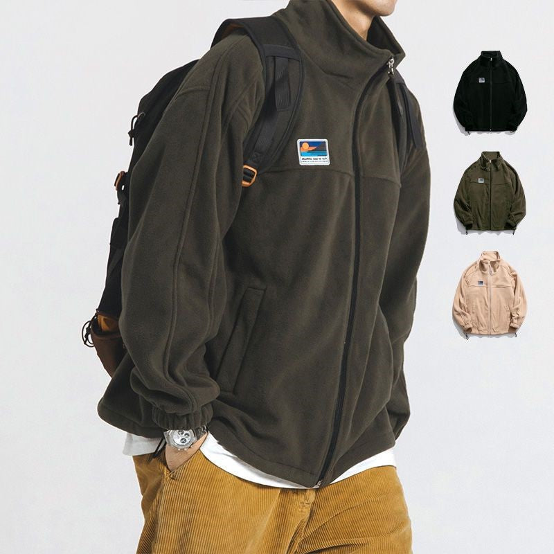 Men's Fleece Stand Collar Casual Jacket
