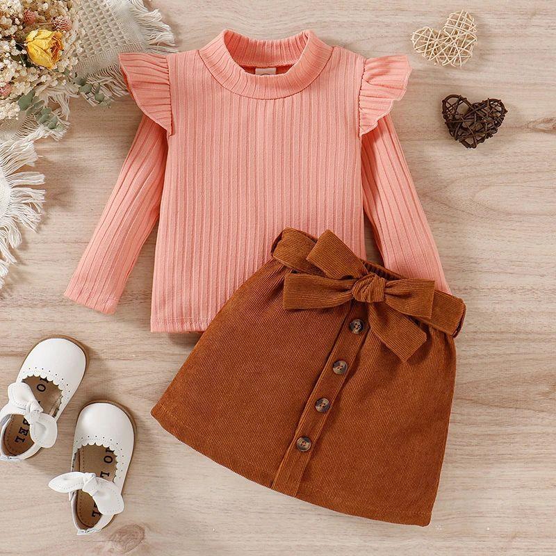 Two-piece set top and skirt