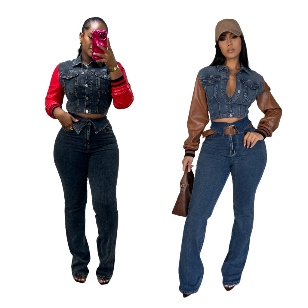 Women's Denim Trousers Suit