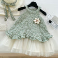Girls' Sleeveless Mesh Princess Dress with Hat