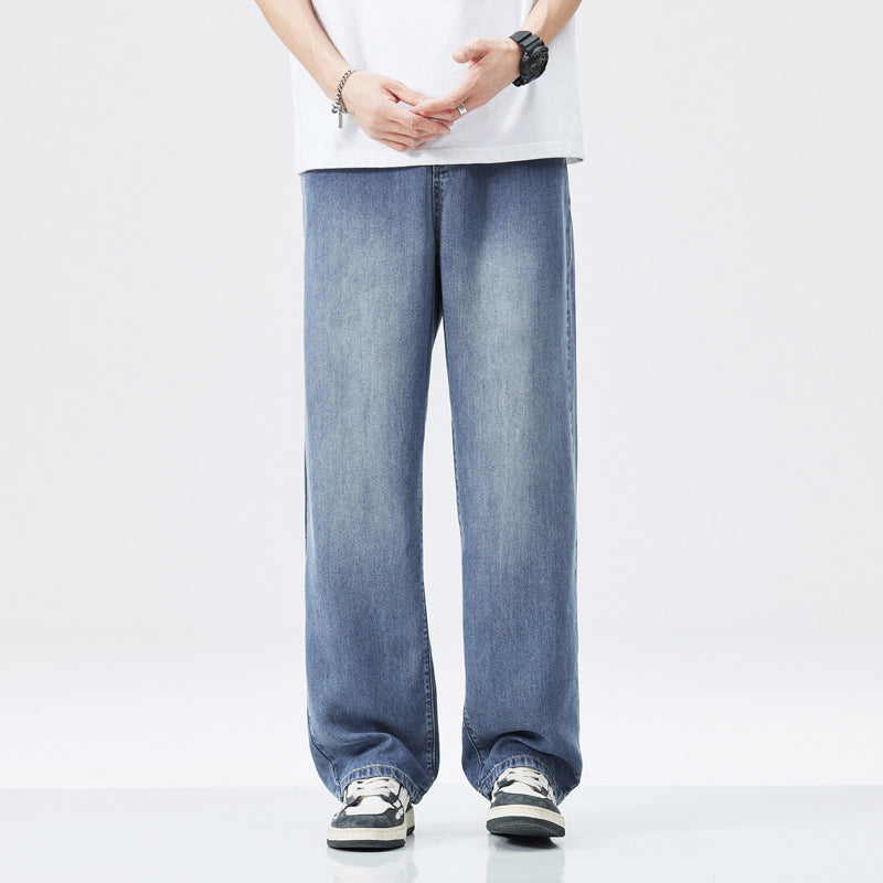 Tencel stretch, thin straight-leg jeans