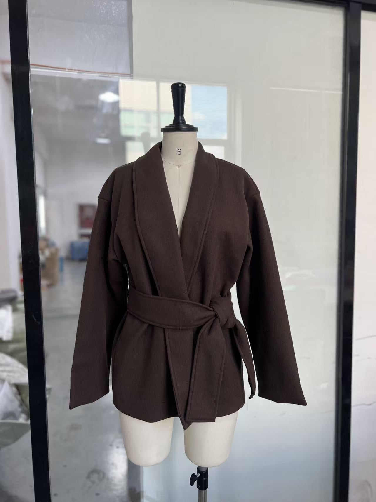 Women's Loose Tie-Up Coat