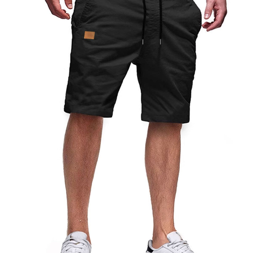 Men's leather label casual shorts