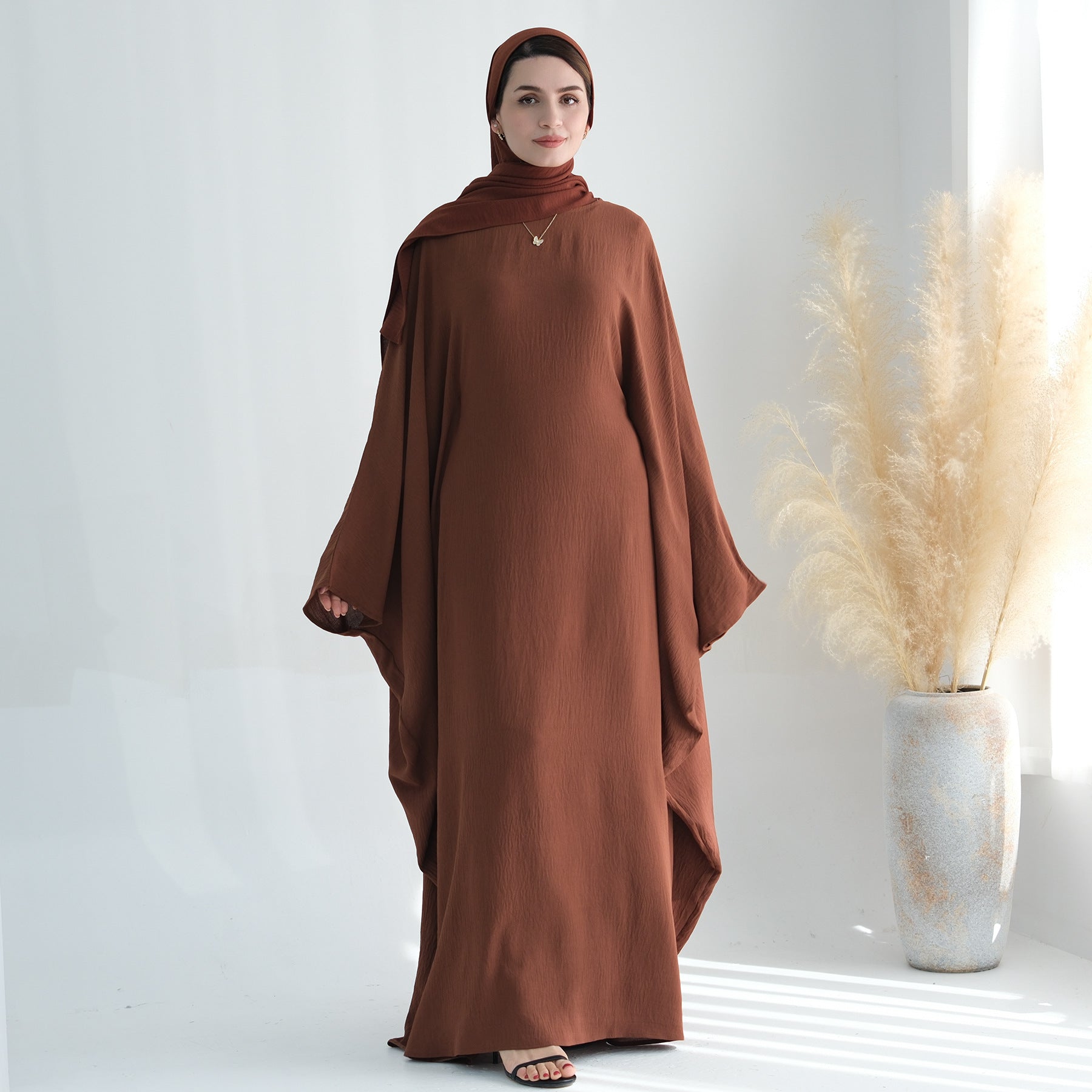 Women's Bat Sleeve Party Dress with Belt