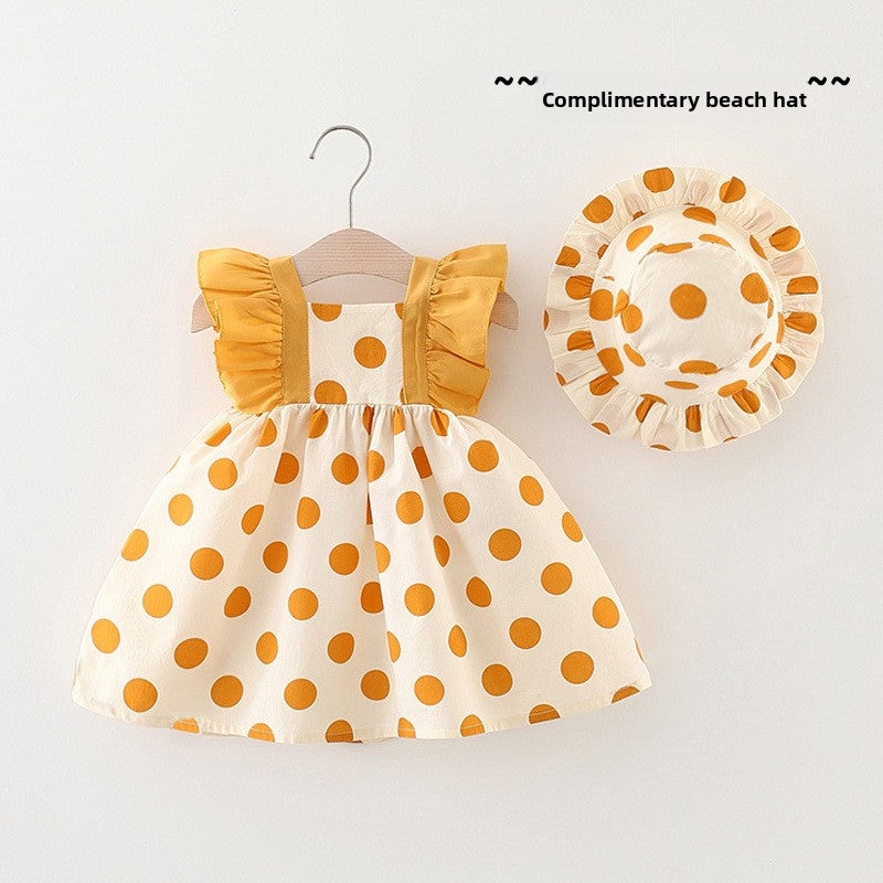 Girls' Floral Summer Dress with Hat