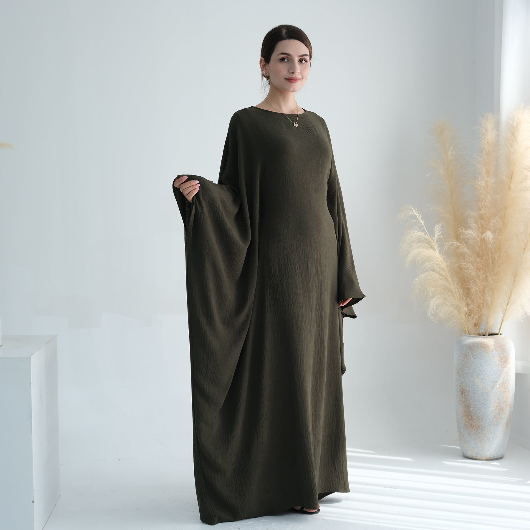 Women's Bat Sleeve Party Dress with Belt