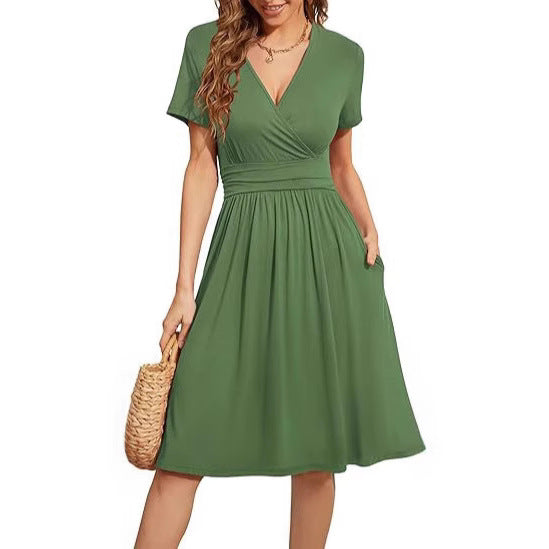 V-Neck Floral Party Dress