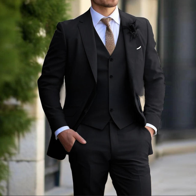 Men's Three-Piece Business Casual Suit