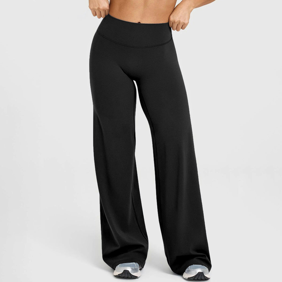 Straight-leg loose high-waist yoga pants