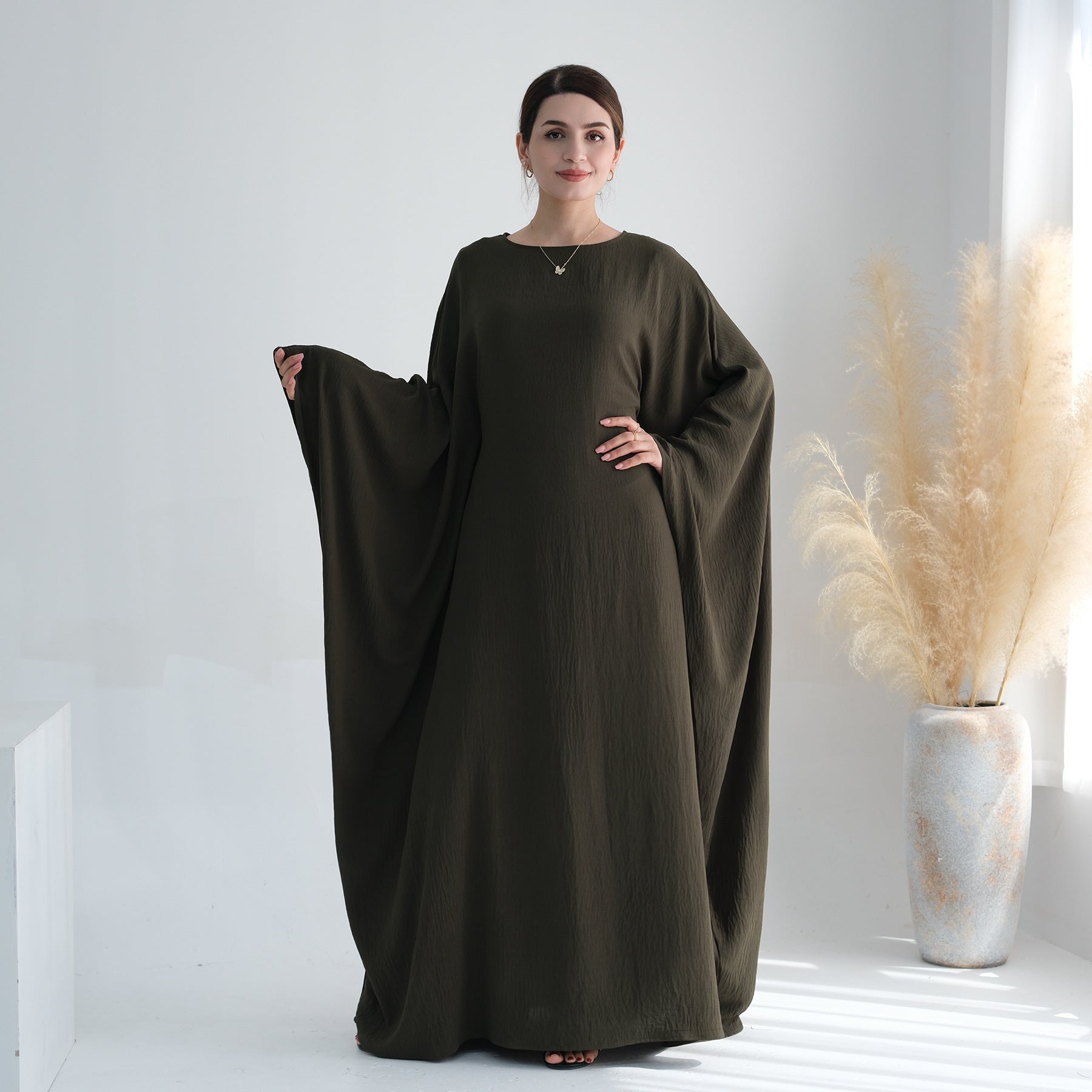 Women's Bat Sleeve Party Dress with Belt