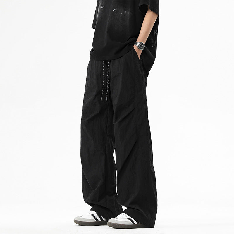 Straight-leg loose-fitting versatile trousers