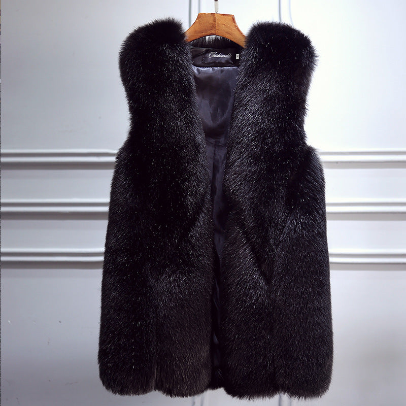 Women's Faux Fox Fur Sleeveless Vest