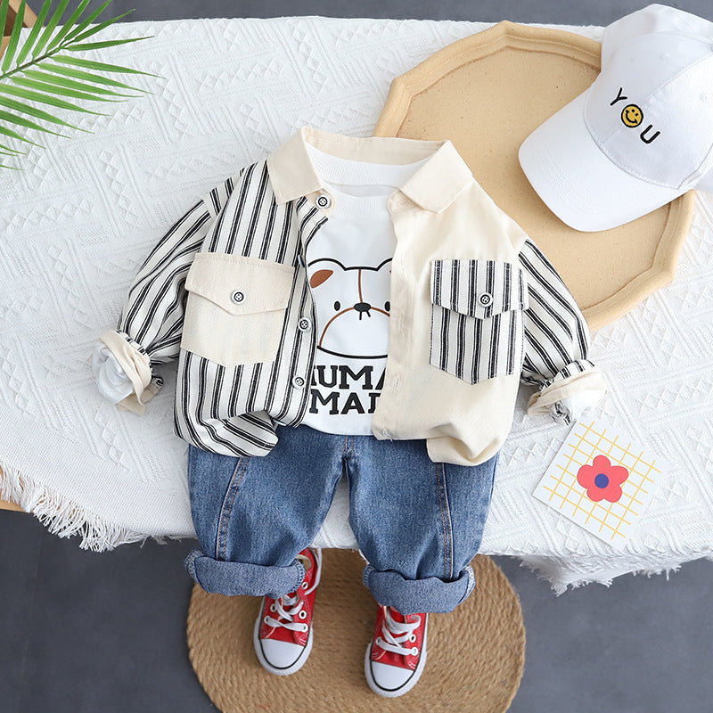 Children's Striped Cotton Suit Set