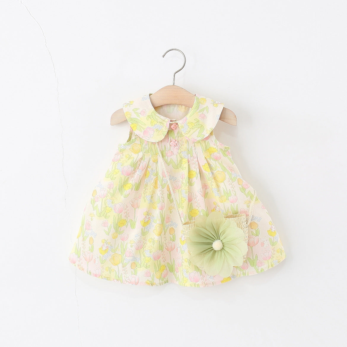 Girls' Floral Sleeveless Cotton Dress
