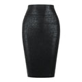 Elegant High Waist Pencil Skirt with Hot Glue Detail
