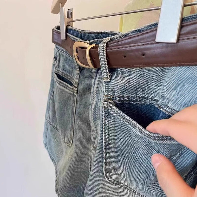 Women's High Waist Retro Denim Shorts
