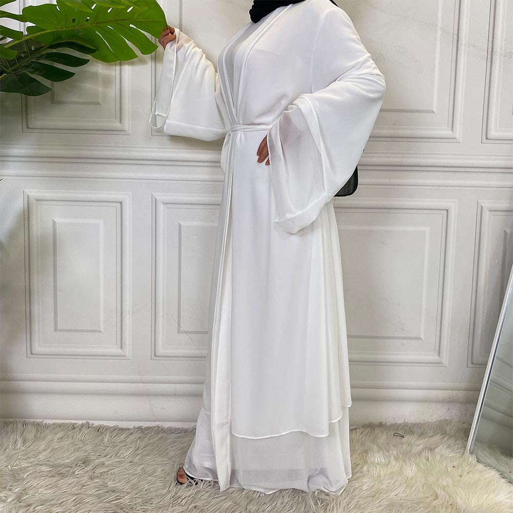 Solid-colored robe dress
