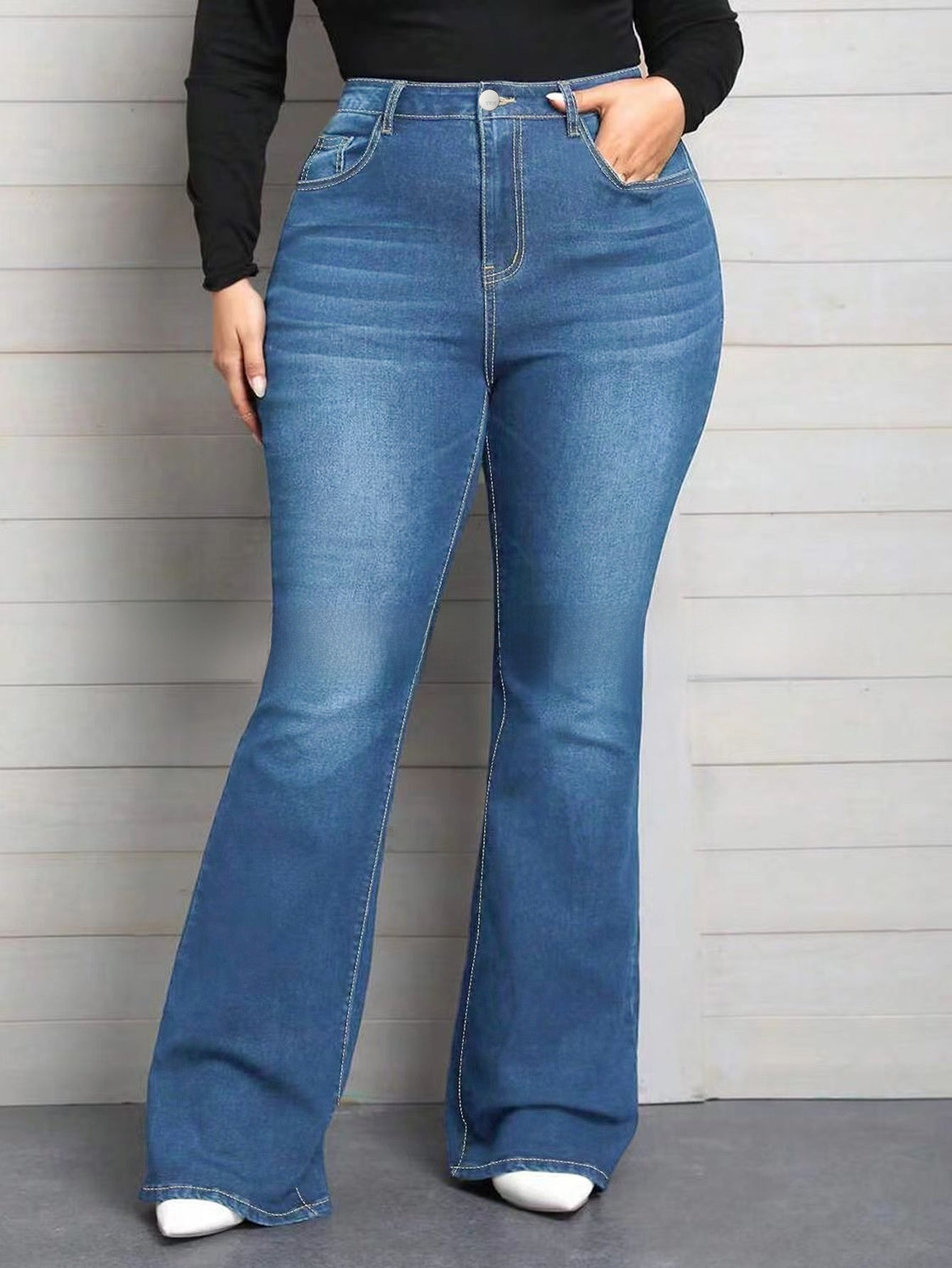 Denim flared jeans