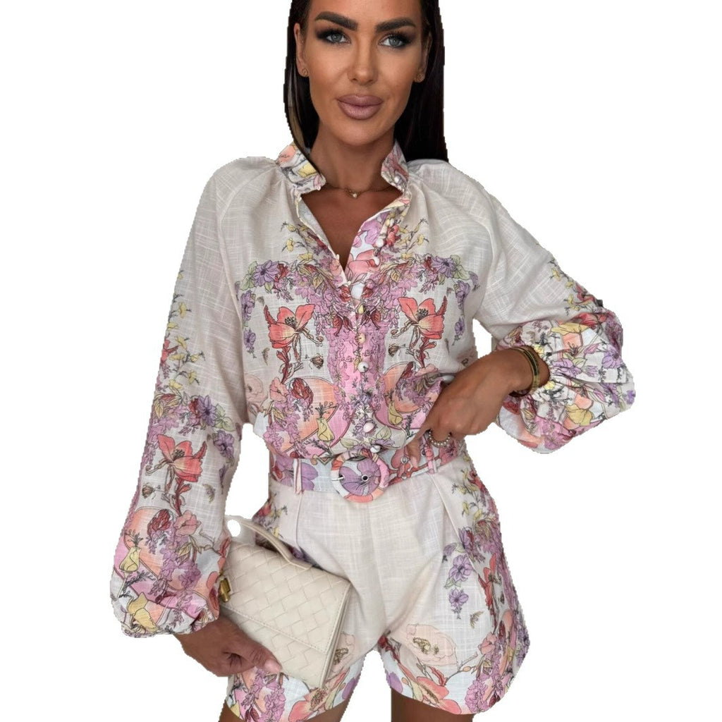 Women's linen casual and elegant set