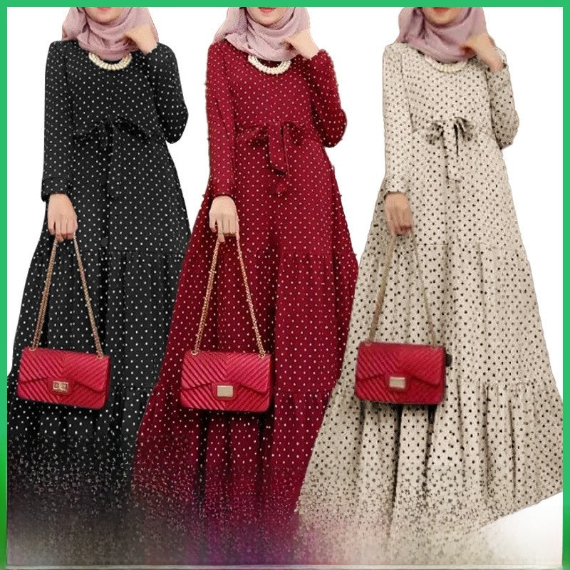 Dot-patterned elegant dress or robe